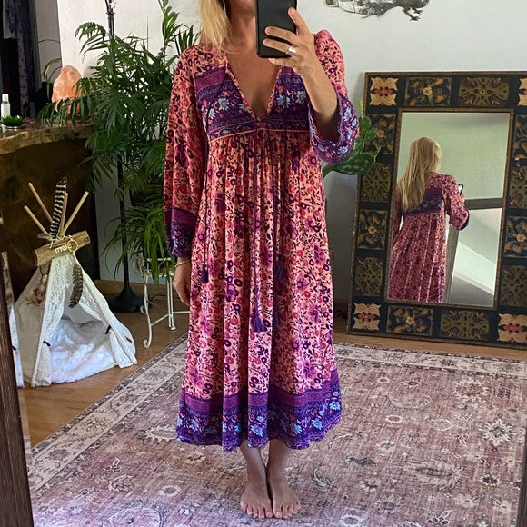 Spell Imitation Folktown Boho Gown in Blossom - Picture 4 of 16